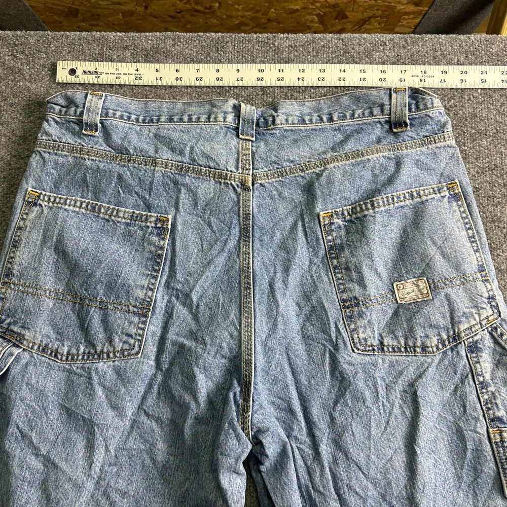Levi Strauss Carpenter Jeans Mens Size 38x32 Blue Denim Light Wash Utility Work - Picture 8 of 9